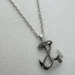 Anchor Pendant Necklace for Men Women,Streetwear Punk Hip Hop Unisex Style Silver Photo 1
