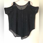 Jordan Taylor  women’s Black Cold Shoulder Swimsuit Coverup Short Sleeve Size M Photo 2
