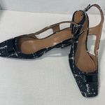 J Renee Samina Womens Sz 8.5 Black & White Plaid Sling Back Pumps Photo 0