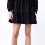 ZARA  Black Ruffle‎ Pleated Boho Smock Tunic Dress Festival Size S Bloggers Fave Photo 0