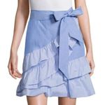 Parker Lambert Bow-Tie Blue & White Stripe Cotton Poplin Ruffled Skirt Size 4 Photo 0