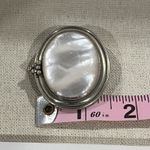 VTG Silver Tone Mother Of Pearl Brooch Pin With Hook Wedding Party Anniversary White Photo 10