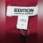 EXPRESS  edition Women’s dress size small new burgundy color puffy long sleeve Photo 7