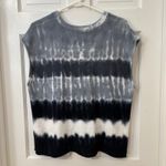 Evereve  Knit Top Sleeveless Sweater Vest Blue Tie‎ Dye Cotton Boho Grunge L Photo 1