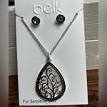 Belk  Silver and Black Jewelry Set Photo 5