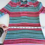 Derek Lam 10 Crosby Cianna Striped Ribbed Cotton Blend Polo Collar Sweater Dress Pink Size L Photo 6