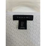 Tahari  Linen Blend White Sheer Asymmetrical Cardigan Size Small Coquette Cottage Photo 2