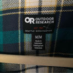 NWOT Outdoor Research Feedback Flannel Shirt Size Medium in Deep Lake Plaid Blue Photo 3