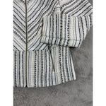 Chico's Textured Knit Zipper Front Jacket Women Large Ivory Career Striped Tweed Photo 13