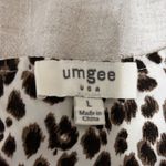 Umgee Womens‎ Babydoll Fringed Tank Top L Beige Leopard Print Y2K Coquette Boho Tan Size L Photo 8