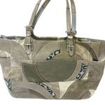 Coach Gray Pieced Patchwork Leather Suede & Poly Threa Shoulder Bag G1093-F15459 Photo 0