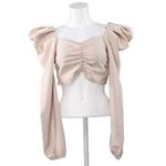 Missguided Misguided puff sleeve blouse Milkmaid Crop Top French Victorian cottage coquette Photo 1