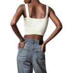 Zadig & Voltaire Bettina Crystal Cashmere Top in Ecru XS Photo 13