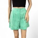 Comptoir des Cotonniers Linen Pleated Shorts Fresh Mint Green Cuffed Size Small Photo 1