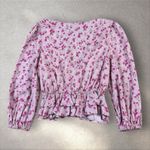 Majorelle  Chrissa Mauve‎ Pink Ditsy Floral Ruffle Blouse Crop Vneck Revolve Sz M Photo 3