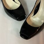 Taryn Rose  ‘Fierce’ Peep-Toe Mid-Heel Pump in Black Patent Leather A9 Photo 2