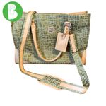 Diane Von Furstenberg  GREEN CANVAS & TAN LEATHER WEEKENDER TRAVEL BAG Photo 1