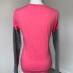 Tommy Hilfiger  Pink Gray Layered Look Logo Long Sleeve Shirt Size S Skater Y2K  Photo 4