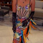 Free People Sequin Feather Mesh Maxi Dress Mardi Gras Mermaid NYE Sexy Party Festival Vegas Photo 6