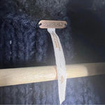 Free People North Star Cardigan Navy Cable Knit with Faux Fur Collar Photo 6