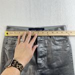 Veronica Beard Sz 23 Daniela Metallic Straight Leg Jean in Light Gunmetal Grunge Photo 12