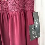 Lulus Lulu’s Burgundy Nude Lace Forever and Always Maxi Dress Formal Gown Large NWT Photo 9