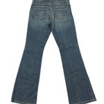 Gap Curvy Low Rise blue wide leg jeans yellow & orange stitching size 30" Waist Photo 5