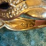 Ross Simons sterling sapphire and diamond accent ring size 9 Photo 4