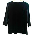 R & M Richards Women's Size 12 Vintage Pine Green Velour Tunic 90s Festive Holiday Photo 1