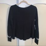 Shyanne  Beautifully Embroidered Black 100% Cotton Raw Hem Thermal Shirt Photo 8