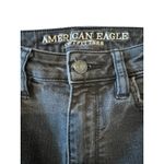 American Eagle  Super Hi-Rise Stretch Jegging Black Distressed Skinny Jeans Sz 6 Photo 2