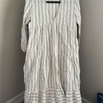 ZARA  White and Brown Striped Long Sleeve Dress Photo 0