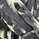 Intermix Black & White Printed Long Sleeve Button-Front Tie Mini Dress Sz S Photo 6