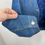 Vintage Linen Blend Sherpa Collar Denim Jacket Ranching Western Retro 70s Size L Blue Size L Photo 4