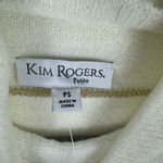 kim rogers  NWT Cream Gold Striped Shimmer Mock Neck Pullover Sweater Size PS Photo 4
