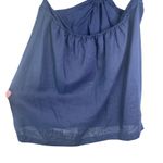 Staud Epona Sheath Dress Large Ring Detail Short Sleeve Cutout Linen Mini Navy L Blue Photo 11