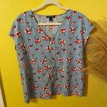 Hilary Radley Women's Blue Floral Blouse Photo 0