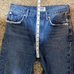 AGOLDE Riley High Rise Straight Asymmetrical Frayed Raw Hem Crop Jeans Size 25 Photo 14