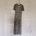 Mac Duggal Mac‎ Duggal Embellished V Neck Butterfly Sleeve Column Gown Platinum- NWT Photo 8