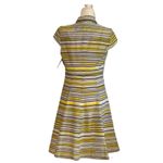 Nine West Dress Yellow Black White Striped Cap Sleeve Summer Dress Size 4 NEW Photo 2
