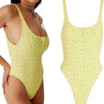 frankie's bikinis Frankie’s Bikinis x Pamela Anderson NWTs Pacific Yellow Floral Print One Piece Photo 2