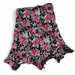 Womens Floral Ruffle Asymmetrical Hem Midi Skirt Fairycore Whimsigoth Size L Photo 0