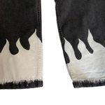 Custom Black jeans with hand painted white flames š„ Size 32 Photo 2