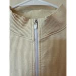 OQQ Long Sleeve Half Zip Mock Neck Ribbed Bodysuit Yellow Women's Size Large Photo 4