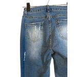 Blue Denim Lightly Ripped Raw Hem Denim Jeans Classic Casual Women Sz S Photo 7