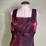 Dave and Johnny VTG 90s  Burgundy metallic square neck bow maxi‎ dress gown 11 12 Photo 2