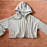 Sincerely Jules Grey Cropped Hoodie Soft Ribbed Knit Long Sleeve M Gray Size M Photo 0