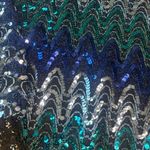 VINTAGE ANN GREEN ENGLAND Shades‎ of Blue Sequin Blouse Size Large Photo 12