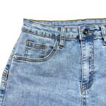 SheIn 🔃Star Stitch Trim Raw Hem Denim Shorts Photo 3