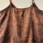 A New Day ⭐️ copper metallic v-neck spaghetti strap cami tank top size small Photo 12